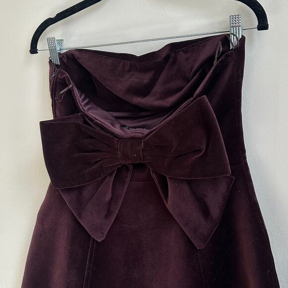 NWT - Zara Velvet Mini Dress w/ Adorable Back Bow - Picture 1 of 5